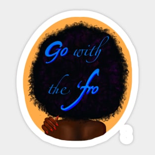 Black girl magic Go with the ‘fro white background black girl with Afro hair and dark brown skin. Hair love ! Sticker